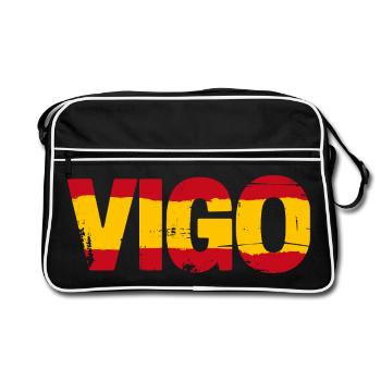Pavillon de Vigo Espagne - Sac Retro - noir/blanc - Devant