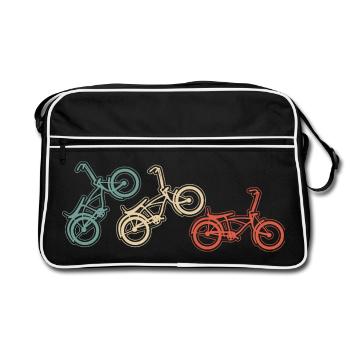 BMX Bike Moves Graphic in Vintage Style - Retro Bag - black/white - Front