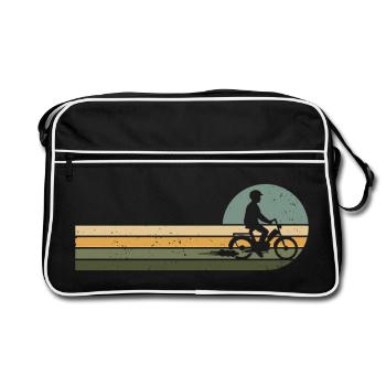 Mofa Moped Roller Mofafahrer Mofaroller - Retro Tasche - Schwarz/Weiß - Vorne