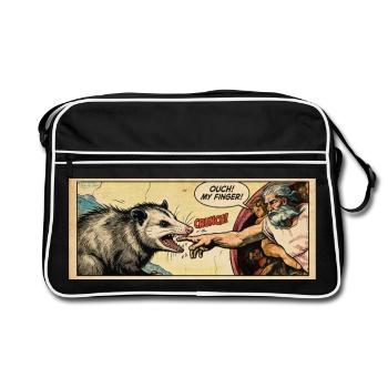 L’opossum bat la main de Dieu Mème drôle d’opossum - Sac Retro - noir/blanc - Devant
