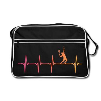 Tennis Sunset Heartbeat Tennis Player - Retro Bag - black/white - Front