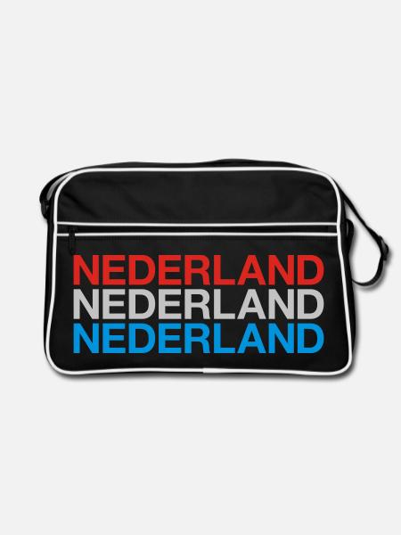 NIEDERLANDE Nederland Netherlands Holland - Retro Tasche - Schwarz/Weiß - Vorne