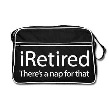 iRetired il y a une sieste pour ce cadeau de retraite - Sac Retro - noir/blanc - Devant