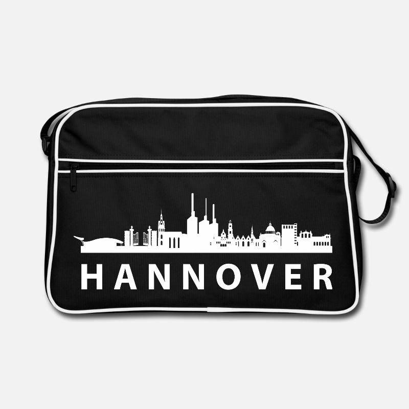 Hannover Skyline Silhouette design - Retro Tasche - Schwarz/Weiß