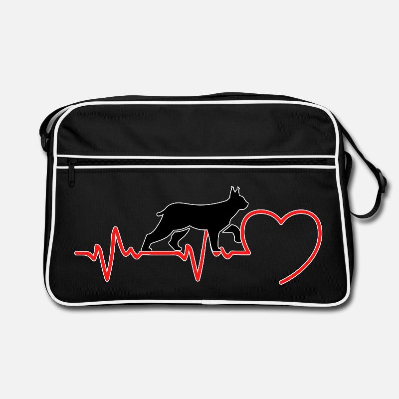 Der Luchs Katze ein Herzschlag in Liebe Retro Tasche