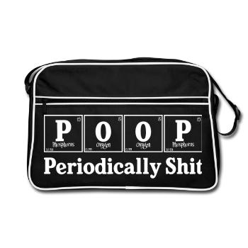Poop (dark) - Retro Bag - black/white - Front