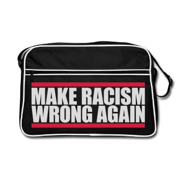 make racism wrong again - Retro Tasche - Schwarz/Weiß - Vorne
