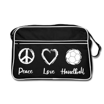 Peace Love Handball - Sac Retro - noir/blanc - Devant