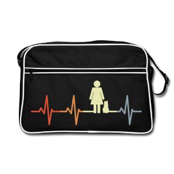 Chat Maman Battement de cœur - Sac Retro - noir/blanc - Devant