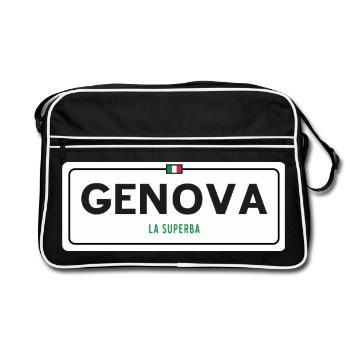 Panneau toponymique de Gênes - Sac Retro - noir/blanc - Devant