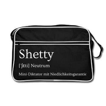 Shetty - petit dictateur avec garantie de gentillesse - Sac Retro - noir/blanc - Devant