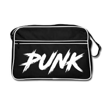 PUNK - Retro Tasche - Schwarz/Weiß - Vorne