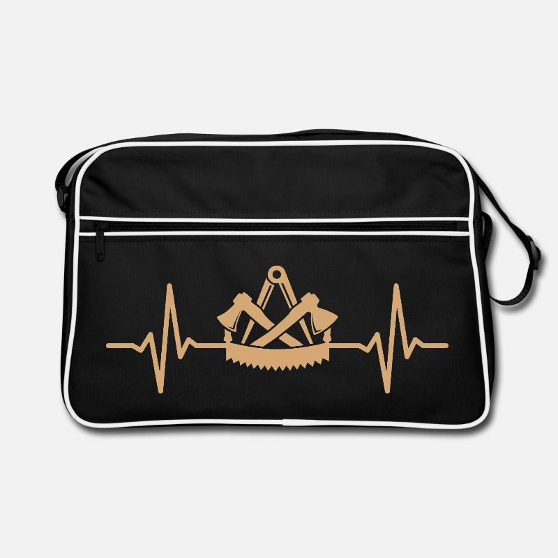 Carpenter's guild sign heartbeat carpenter Retro Bag