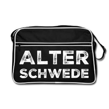 Old Swede Funny Expression Saying - Retro Bag - black/white - Front