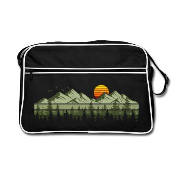 Mountains Forest Nature Trees Outdoor Nature Lovers - Retro Bag - black/white - Front