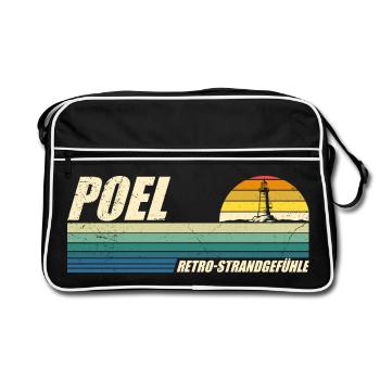Baltic Sea RETRO BEACH FEELINGS POEL Souvenier Funny - Retro Bag - black/white - Front