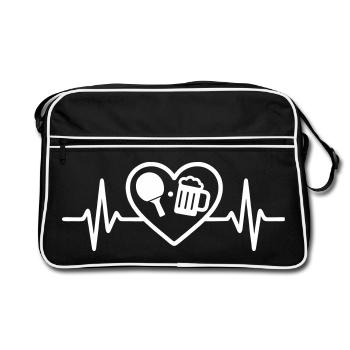 Cœur Ping-Pong Bière Ping Pong ping-pong - Sac Retro - noir/blanc - Devant