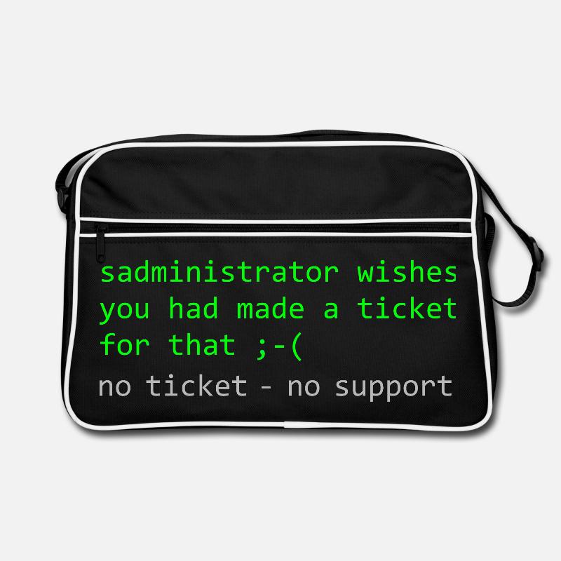Administrator Pun Saying Ticket Support Retro Bag