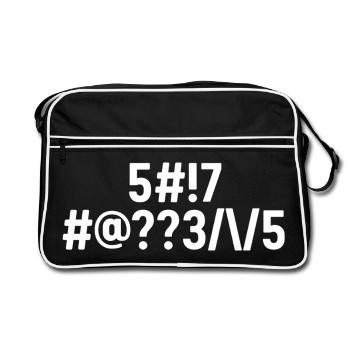 Shit Happens Coded - Retro Bag - black/white - Front