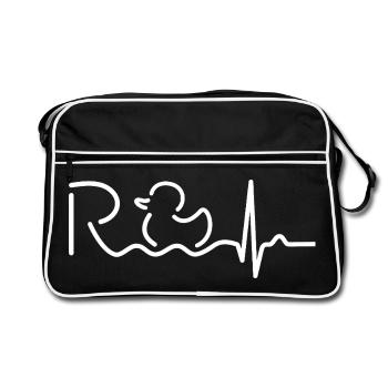 Enfin, pension - retraite - retraite - Sac Retro - noir/blanc - Devant