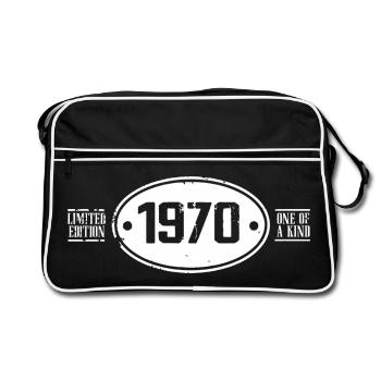 1970 Geburtstag 1970 - Retro Tasche - Schwarz/Weiß - Vorne