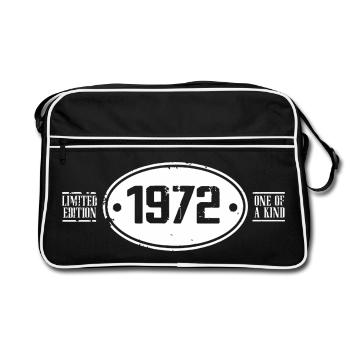1972 Geburtstag 1972 - Retro Tasche - Schwarz/Weiß - Vorne