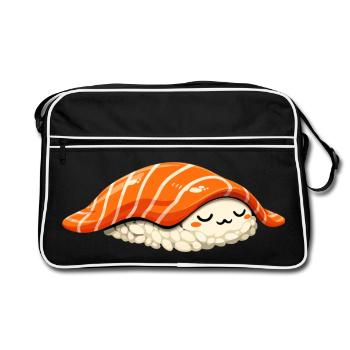 Nigiri endormi – Illustration de sushi rétro au Japon - Sac Retro - noir/blanc - Devant