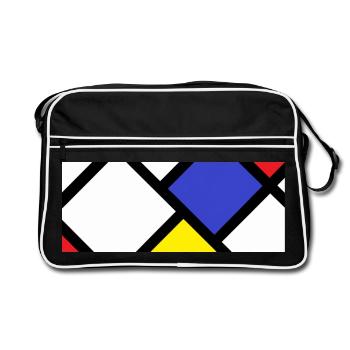 Countercomposition according to "De Stijl" - Retro Bag - black/white - Front