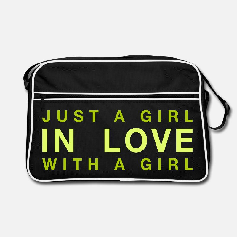 Nur ein Mädchen, das in ein Mädchen verliebt ist Retro Tasche