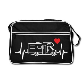 Camping-car t-shirt caravane caravane - Sac Retro - noir/blanc - Devant