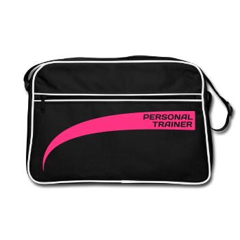 Personal trainer / Drill Instructor - Retro Tasche - Schwarz/Weiß - Vorne