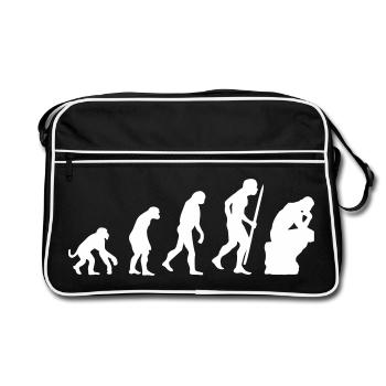 Evolution of thinker philosophy philosopher funny - Retro Bag - black/white - Front