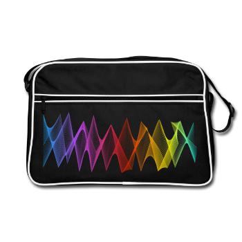 Lignes abstraites Design 04 - Sac Retro - noir/blanc - Devant