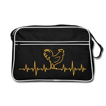 Hahn - Retro Tasche - Schwarz/Weiß - Vorne