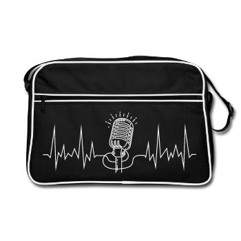 wave line microphone white - Retro Bag - black/white - Front