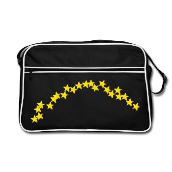 Stararc semicircle small 3D stars - Retro Bag - black/white - Front