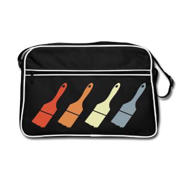 Pinceau à peindre - Sac Retro - noir/blanc - Devant