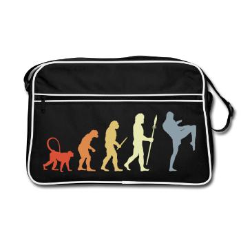 Évolution du kickboxeur vintage - Sac Retro - noir/blanc - Devant