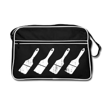 Painter's Brush Sketch - Retro Bag - black/white - Front