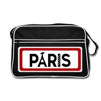 Panneau signalétique ville de Paris - Sac Retro - noir/blanc - Devant