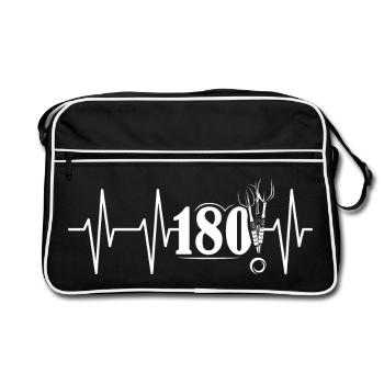 pouls battement de coeur 180 fléchettes fléchettes symbole icône logo - Sac Retro - noir/blanc - Devant