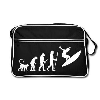 Evolution of surfing - Retro Bag - black/white - Front