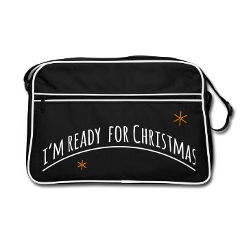 now im ready for christmas > Vectorgraphic - Retro Bag - black/white - Front