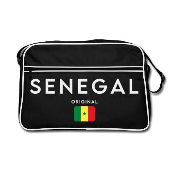 Drapeau sénégalais, fierté sénégalaise - Sac Retro - noir/blanc - Devant