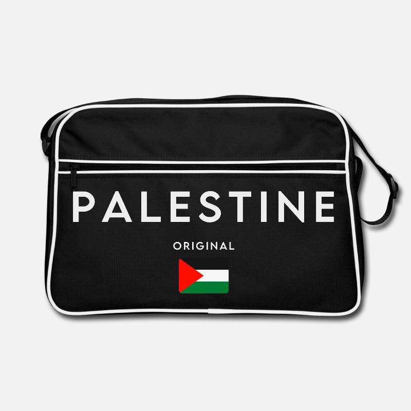Flagge Palästinas, Palästinenserstolz - Retro Tasche - Schwarz/Weiß