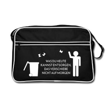 entsorgen - Retro Tasche - Schwarz/Weiß - Vorne