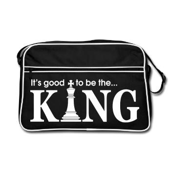 Jeu Echec Damier Roi Citation Humour - Sac Retro - noir/blanc - Devant