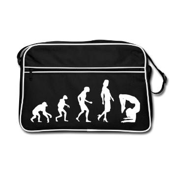 Zitat Für Einen Schlangenmensch - Retro Tasche - Schwarz/Weiß - Vorne