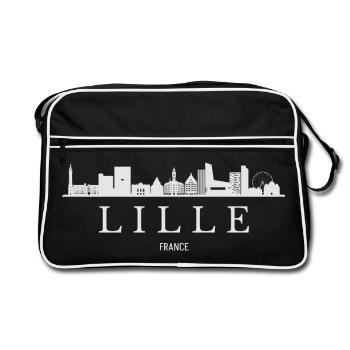 Lille Skyline, Lille France - Sac Retro - noir/blanc - Devant