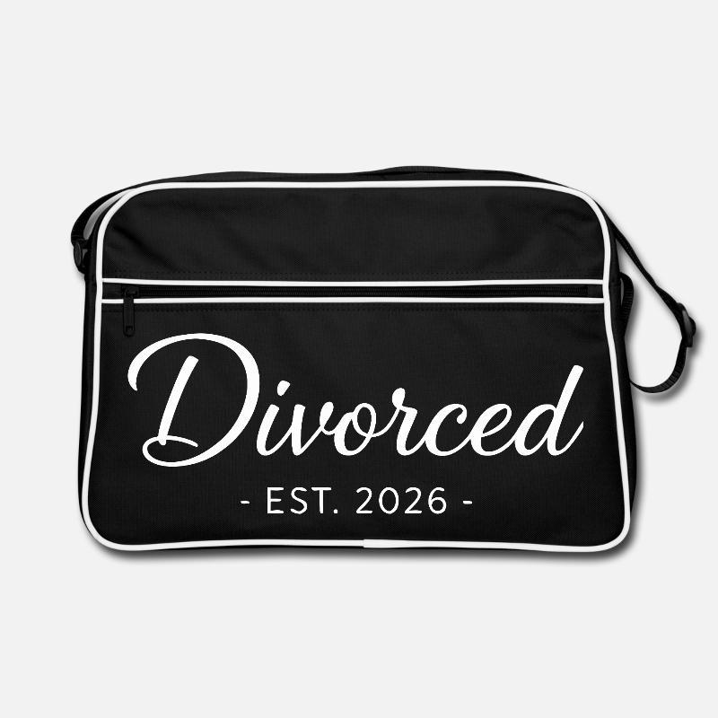 Divorced Est. 2026 Scheidung Party - Retro Tasche - Schwarz/Weiß